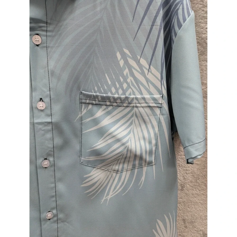 Tropical Button Up Shirt Mens Small‎ Short Sleeve Palm Tree Beach Casual Resort